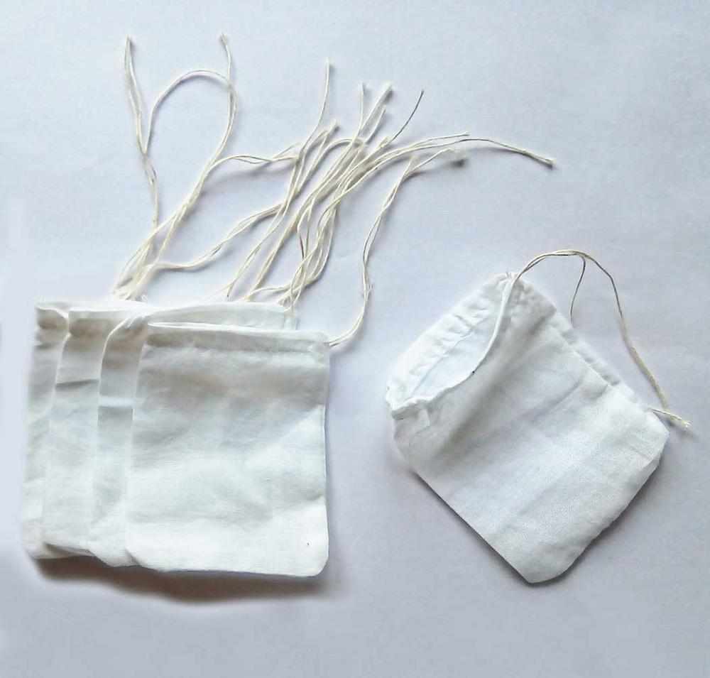 Bolsas de té de algodón sueltas reutilizables sin blanquear