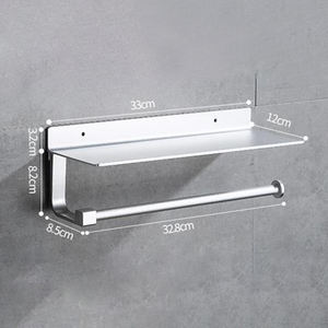 <span class=keywords><strong>Adesivo</strong></span> di Carta Supporto del Tovagliolo Parete per Cucina <span class=keywords><strong>Bagno</strong></span> Rotolo di Tessuto Gancio con Ripiano, Alluminio Dello Spazio - Product Image 6