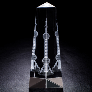 สินค้าหัตถกรรมคริสตัลรูปหอคอยไข่มุกตะวันออกแกะสลัก3D ไม่เหมือนใครภายใน - Product Image 6