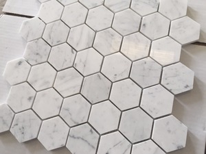 Bán nóng trắng carrara khảm đá cẩm thạch hexagon mosaic gạch - Product Image 2
