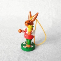 Cadeaux de Pâques en bois Figurines de lapin suspendues pour décorations d'arbre