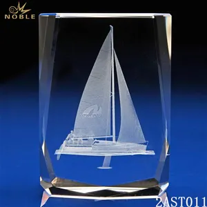ที่กำหนดเองแก้วคริสตัล3D เลเซอร์รางวัลเรือใบรางวัลของที่ระลึก