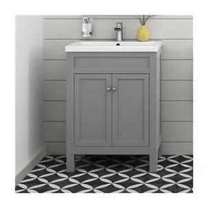 Mobili da bagno moderno lavabo da toeletta grigio mobile lavabo in ceramica mobile portaoggetti in legno