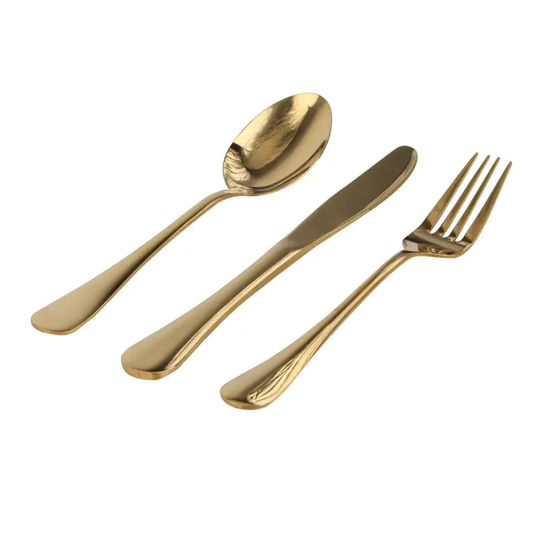 Supply Einzel händler Großhandel Bulk Golden Plated Edelstahl Besteck Set, Küchen gabel Löffel Messer Besteck Hochzeit Geschirr