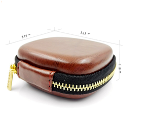 Hộp Đựng Tai Nghe EVA Có Khóa Kéo Hình Vuông Nhỏ Mang Theo Cứng Du Lịch Chống Thấm Nước Bằng Da PU Màu Nâu Tùy Chỉnh - Product Image 4