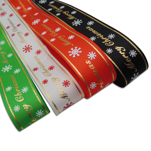 La migliore vendita di nastri colorati decorazioni natalizie nastro di natale gros grain stampato nastro per archi - Product Image 2