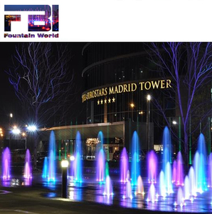 Açık kuru su çeşmesi düşük fiyat ile su müzik dans çeşme yuvarlak daire led işıklı atlama jet çeşmesi - Product Image 4