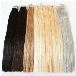 ขายส่งอาลีบาบาด่วนสีบลอนด์สีดำสีเทา Ombre สีหนังกำพร้าชิดยุโรปเรมี่เทปในส่วนขยายของผมมนุษย์12 "-32"