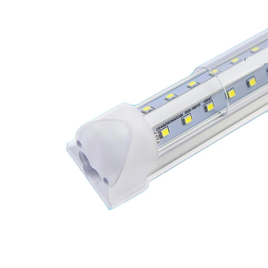 Stok Gudang US Perlengkapan Lampu Tabung Terintegrasi, 4FT 8FT 36W 60W Led Super Terang Bentuk V Chip Led Ganda T8 T5 untuk Kantor