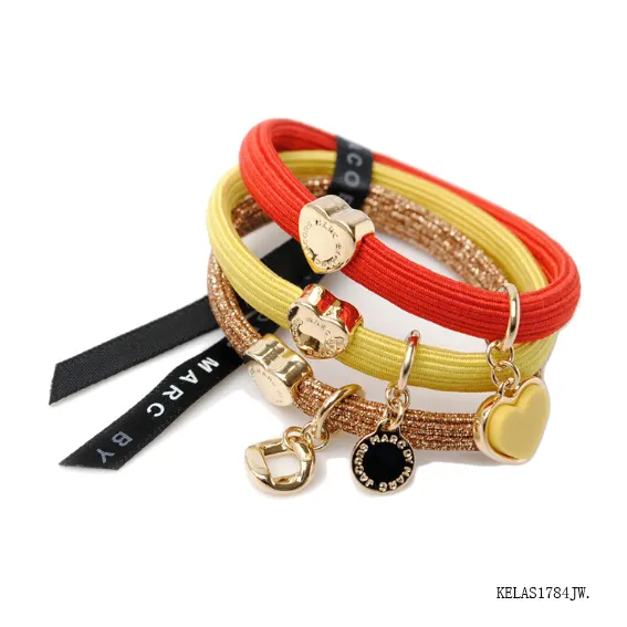 Bracelet élastique pour les cheveux, accessoire de coiffure, fermeture avec breloques en métal, pour chevelure, bricolage,