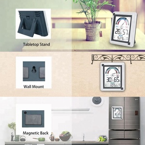 Termômetro interno de tela lcd, termômetro transparente para casa, para banho, com ventosa e gravação min & max