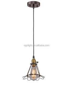 European <span class=keywords><strong>Cafe</strong></span> vintage Cage Shade techo Hotel lámpara colgante de hierro - Product Image 1