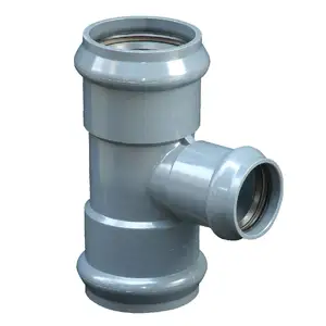 ERA PVC Pipe Fittings Three Faucet Reducing Tee With Rubber Ring