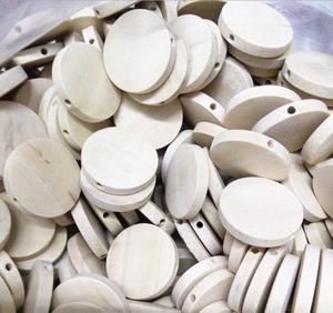 Perles personnalisées en bois pour bijoux, de formes plates, accessoires de bricolage, en vrac, 20mm,<span class=keywords><strong>25mm</strong></span> - Product Image 2
