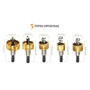 5 Chiếc Mũi Khoan Cắt Lỗ Phủ Titan HSS Cho Kim Loại Gỗ Hợp Kim Nhựa - Product Image 2