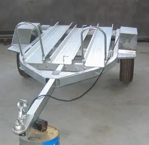 Hot dipped galvanized 3 rails small folding motorcycle trailer OEM customized YONGQIANG