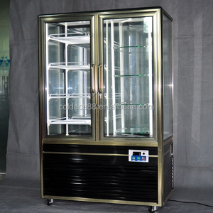 Dos de motos de escaparate de plástico con estantes y estantes de vidrio rodante pastel congelador refrigerador - Product Image 1