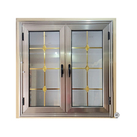 Ventana de Aluminio con Diseño de Rejillas de Hierro SIMPLE de Fábrica China