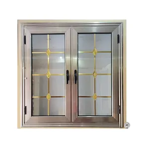 Aluminum Casement Window With SIMPLE IRON WINDOW GRILLS DESIGN FROM CHINESE FACTORY