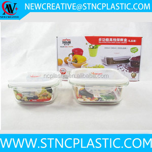 สแควร์ของแท้2ชิ้นชุด<span class=keywords><strong>GlassLock</strong></span>ความปลอดภัยกระจกนิรภัยเรียวภาชนะบรรจุอาหาร - Product Image 3