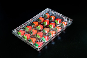 Vente chaude de barquettes alimentaires jetables en plastique PET/barquette à clapet pour fraises/myrtilles - Product Image 5