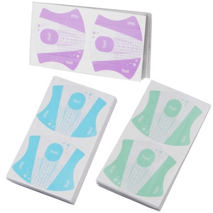 คุณภาพดีเยี่ยม500ชิ้น/ม้วนรูปไข่นำมาใช้ใหม่พลาสติกที่แข็งแกร่งวัสดุพีวีซีใสกาวในตัวอะคริลิคู่เล็บรูปแบบ - Product Image 4