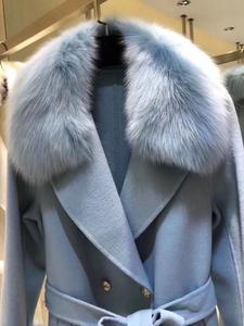 Cappotto Lungo in Lana con Collo in Vera Pelliccia di Volpe, Caldo per l'Inverno, Vendita all'Ingrosso - Product Image 6
