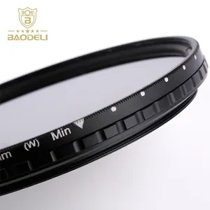 Baodeli Toptan Kamera Filtre 58 Mm Ayarlanabilir İnce Fader Değişken Nötr Yoğunluk Nd Filtre Nd2-Nd400