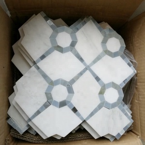 Mosaïque <span class=keywords><strong>de</strong></span> marbre <span class=keywords><strong>bleu</strong></span>, carreaux <span class=keywords><strong>et</strong></span> marbre <span class=keywords><strong>blanc</strong></span>, lune - Product Image 6
