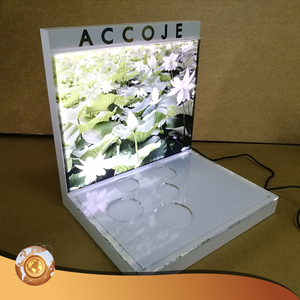 Présentoir de cosmétiques en acrylique, présentoir de comptoir avec lumière LED, pour vente en gros et au détail - Product Image 1