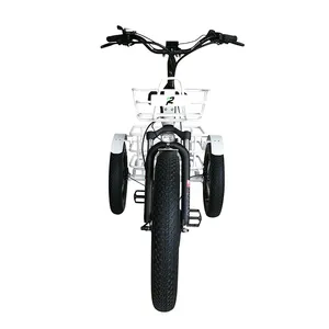 Sepeda Motor Penggerak Depan, 48V 500W 750W Tenaga Baterai Trailer Kargo Keluarga Tertutup 3 Roda Skuter Listrik Sepeda Roda Tiga