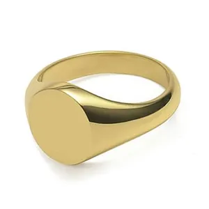 Groothandel Gepersonaliseerde Gegraveerde Solid Gold Mannen Signet Ring