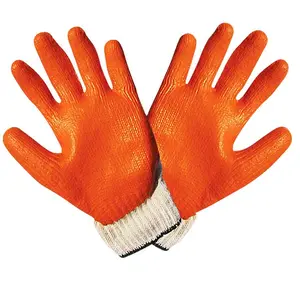 Filipinler sıcak satış emniyet eldiveni tutkal malzeme zarar vermeyin eller lateks eldiven rahat çalışma turuncu lateks eldiven