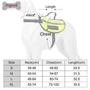 ハンドルと2つの無料の取り外し可能なパッチを備えた反射サービス犬ベストドッグハーネス - Product Image 5