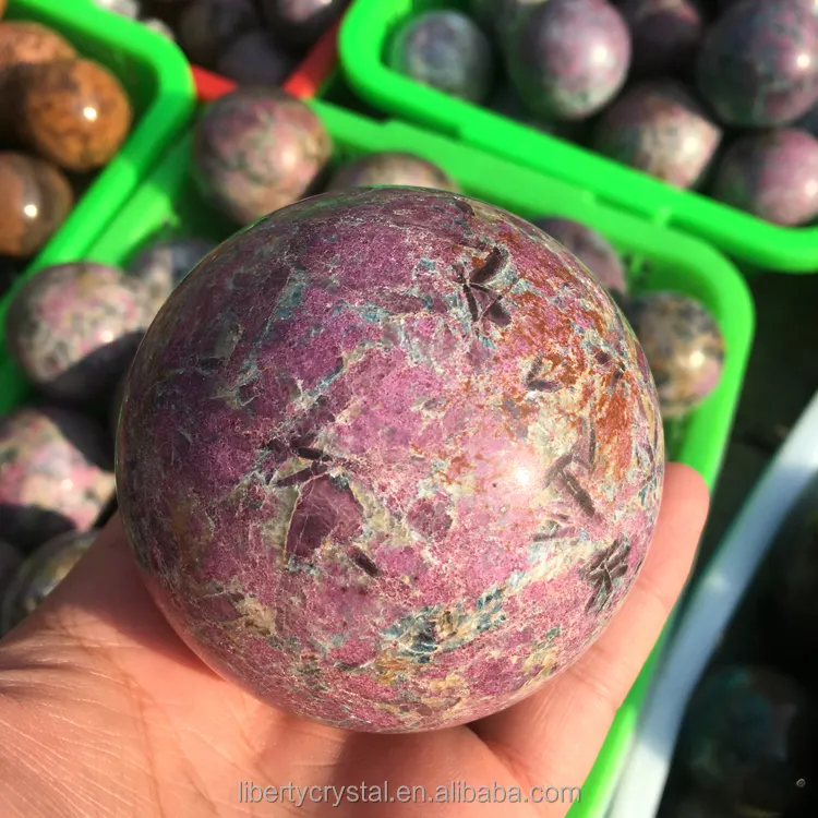 Wholesale Natural Brazilian Ruby Zoisite Stone Crystal Ball Spheres for decoration