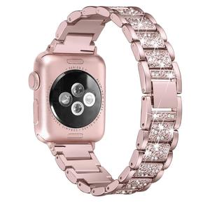 Cinturini Tschick Bling per cinturino Apple Watch 42mm 44mm 38mm 40mm, cinturino di ricambio con strass in metallo per Iwatch Series <span class=keywords><strong>4</strong></span> 3 2 1 - Product Image 3