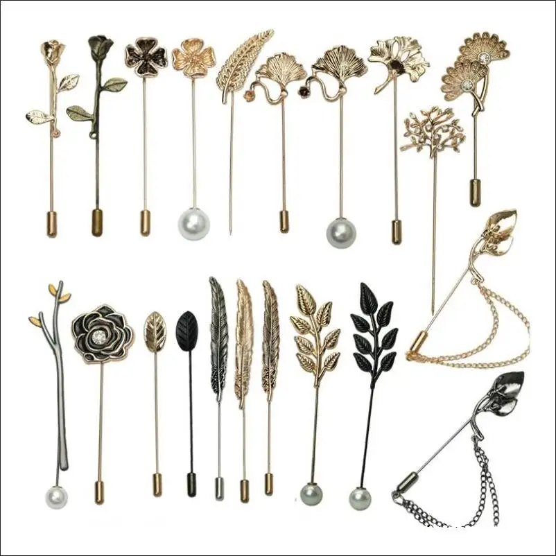 Groothandel vintage Parel Woord rhinestone vrouwen mannen Broche silver Leaf Broche Koreaanse Rose Bloem sjaal Matel legering Broche Pins