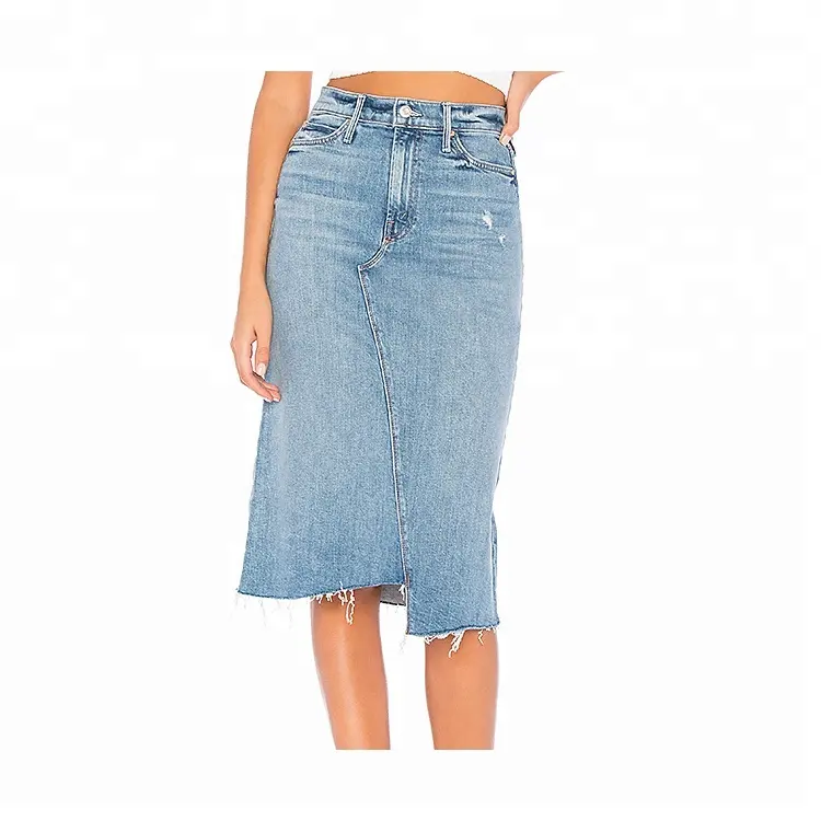 Wholesale Jean Skirt Manufacturer 2023 Custom Jean Skirt Plus Size Womens Denim Skirt