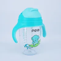 Silicon tritan water drinking straw feeding trainer training sippy baby cup