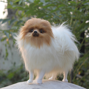 Simulación de miniatura animales sin relleno de piel blanca <span class=keywords><strong>Papillon</strong></span> <span class=keywords><strong>perro</strong></span> estatuilla - Product Image 2