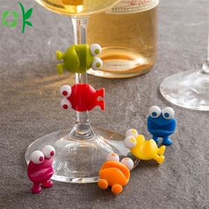 OKSILICONE Personalizzato Sveglia Del Silicone di Vetro di Vino Marcatore Per Il Partito Del Silicone Forma di Animale Bere Marcatore <span class=keywords><strong>Bicchiere</strong></span> Di Vino Per La Bottiglia Marcatore - Product Image 5