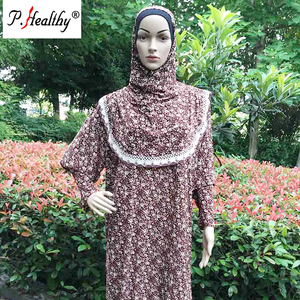 2021 nuova moda Dubai islamico donna Abaya stampato musulmano abito <span class=keywords><strong>Hijab</strong></span> turco - Product Image 4