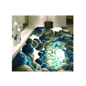 Gasser Full Color UV Printed Decal Bathroom Tile Decorative 3D Floor Sticker Anti-slip <strong>Removable</strong> Self-adhesive <strong>Vinyl</strong> Promotional - Product Image 1