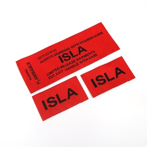 Accessoires pour vêtements Usine de tissage machine personnalisée Marque Logo Broadloom Damask Etiquettes tissées découpées à chaud Etiquettes pour vêtements Bonnet - Product Image 4