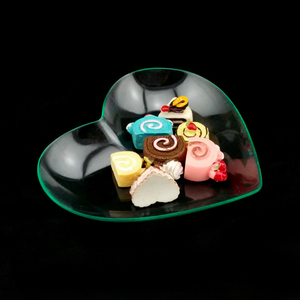 Plato suave con forma de corazón para postre, plato transparente para postre - Product Image 2