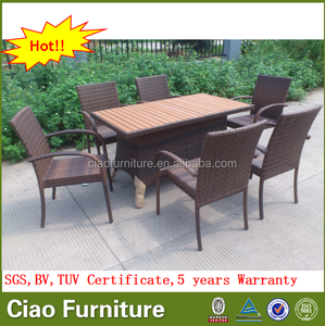 Ocio 6 personas mesa <span class=keywords><strong>de</strong></span> restaurante <span class=keywords><strong>de</strong></span> mimbre <span class=keywords><strong>muebles</strong></span> <span class=keywords><strong>de</strong></span> comedor silla - Product Image 5