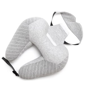 Coussin de voyage en forme de U, micro perles remplissage, oreiller pour le cou, pour avion, coussin doux, personnalisé avec masque pour les yeux, 1 pièce - Product Image 2