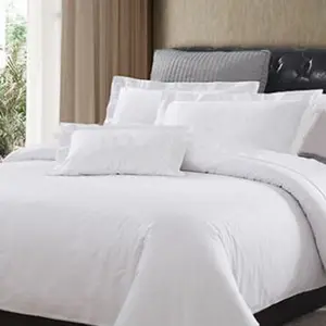 Manufacturer Hot Sell Home Hotel Snow White Bed Bedding Sheet Set Duvet Cover