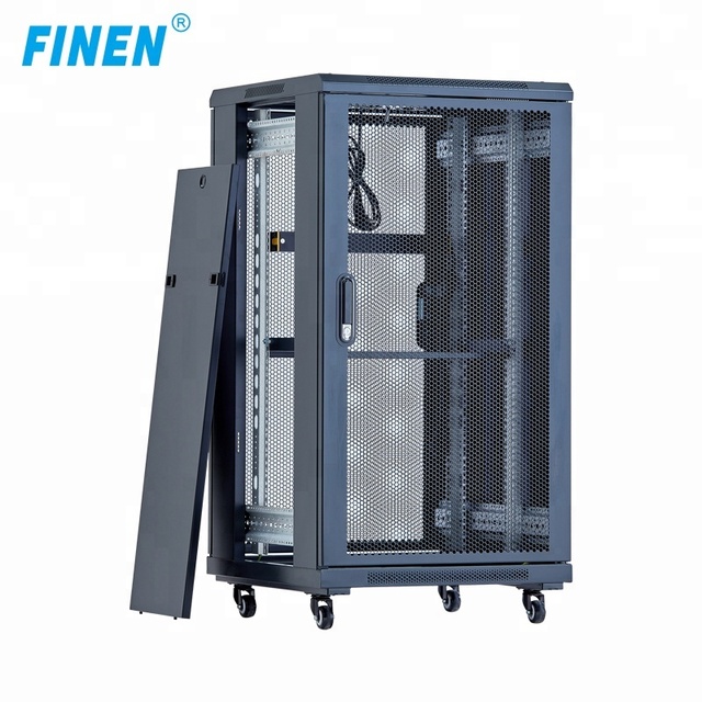 FINEN Network Server Cabinet Rack Closet 19" 27U 42U Fluid Servers Rack  With Glass Door