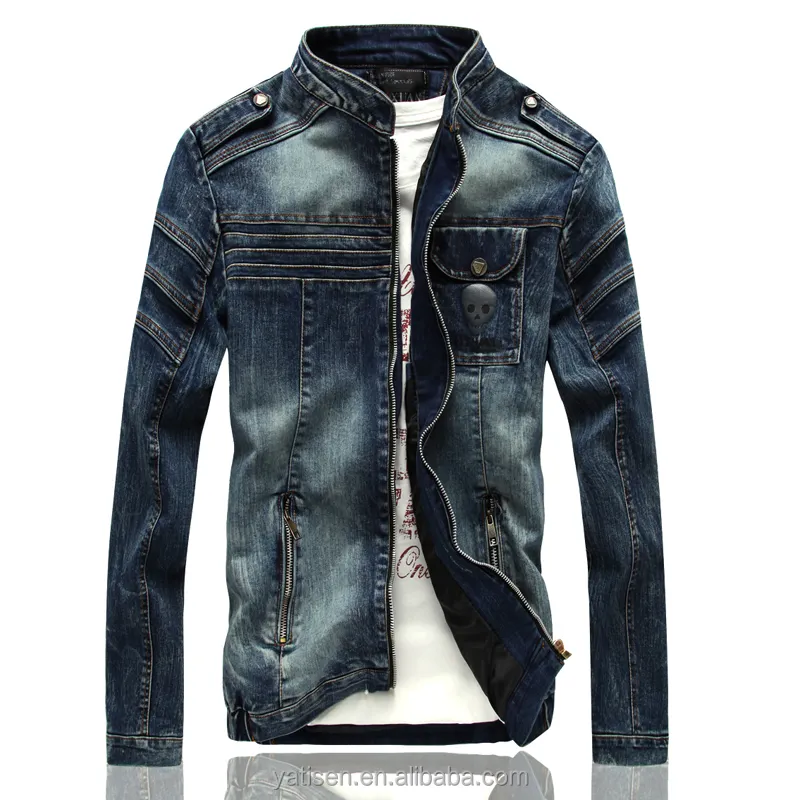 Крутая Мужская джинсовая куртка OEM, оптовая продажа с завода, высокое качество, осень/зима, Повседневная джинсовая куртка для мужчин